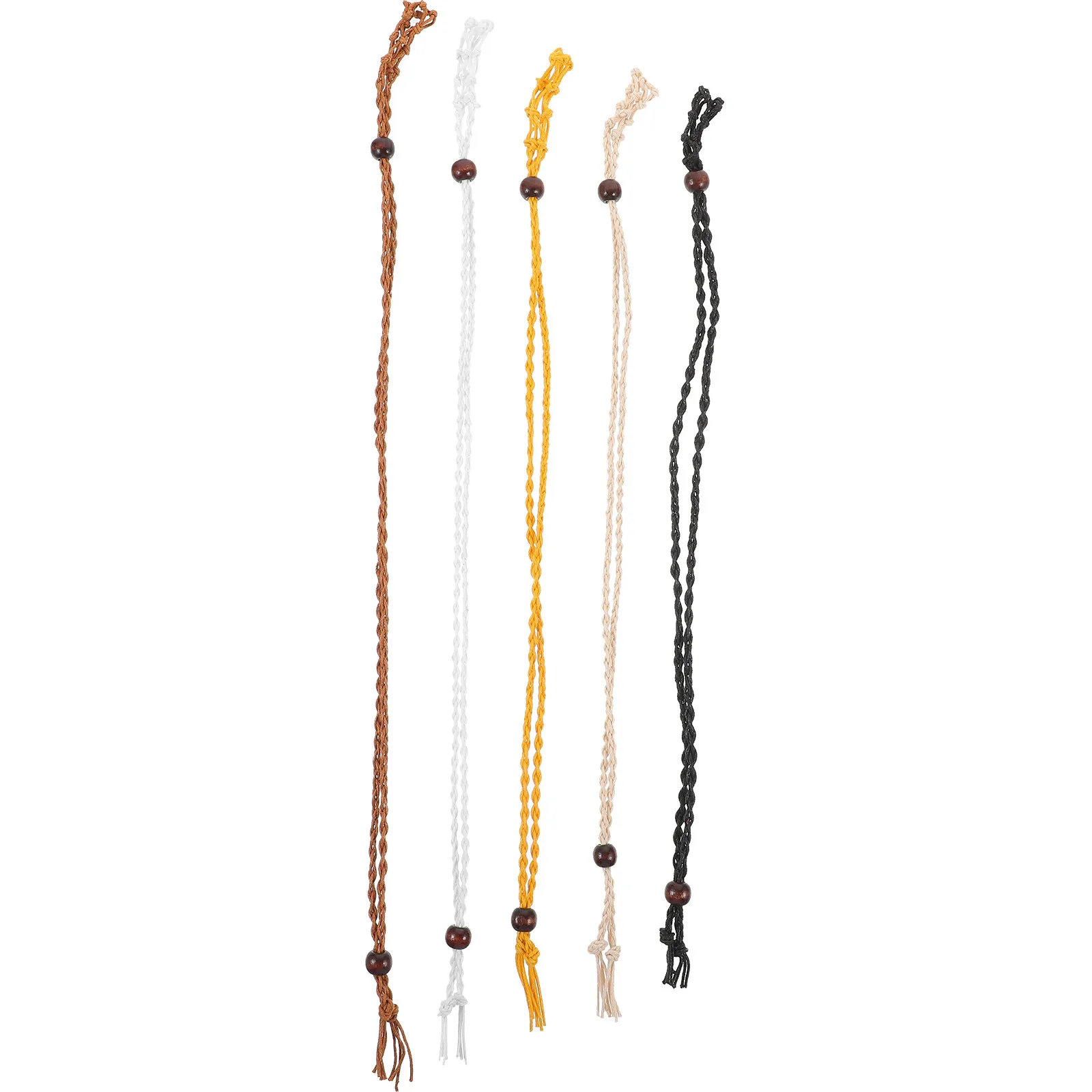 

5Pcs Woven Necklace Stone Holder Adjustable Crystal Cage Cord Elegant Pendant Accessories for Special Occasions