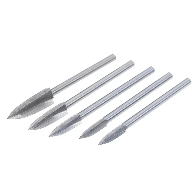 5pcs 나무 조각 조각 드릴 비트 조각 루트 도구 목공 조각 드릴링에 대 한 나무 조각 칼