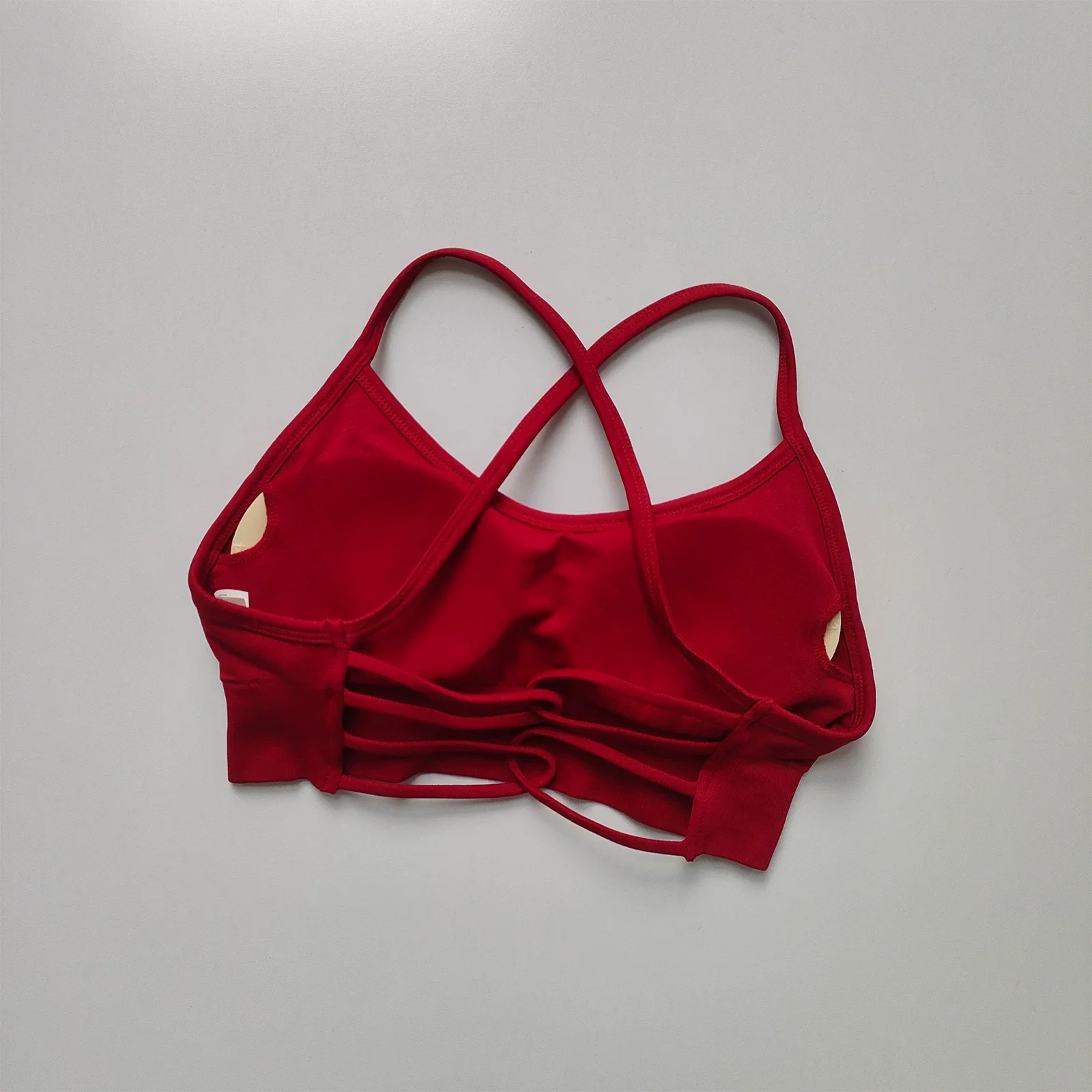Sport-BH für Damen mit gekreuzten Rücken, stoßdämpfend, gerafft, sexy, für Fitnessstudio, Laufen, Yoga, Sommer, Outdoor, bequeme Fitnessbekleidung – Detail 16