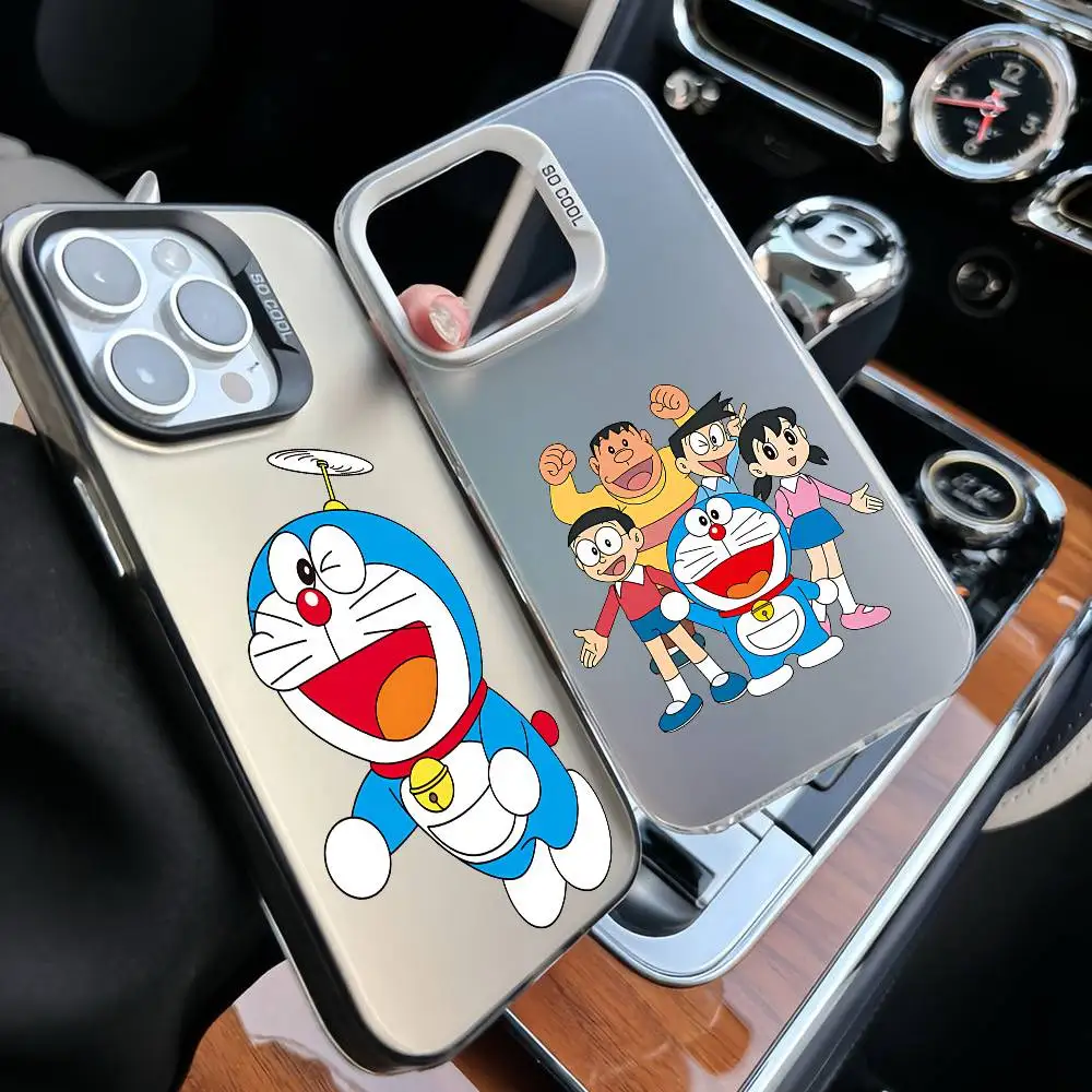 Anime F-Doraemons Cartoon Phone Case Sleek Silver Shockproof For IPhone 17,16,15,14,13,12,11 Pro Max,X,XS,XR,7,8 Plus