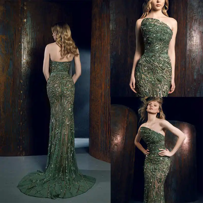 

Элегантные вечерние платья Русалка без бретелек с аппликацией и открытой спиной, без рукавов, платье для выпускного вечера, вечернее платье Vestido De Noite на заказ