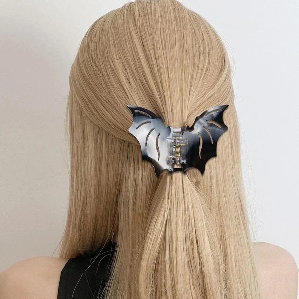 New Acetic Acid Clasp Bat Hair Clip Fashionable Back Head Spoon Shark Clip Half Tie Horse Tail Clasp Hair Accessories