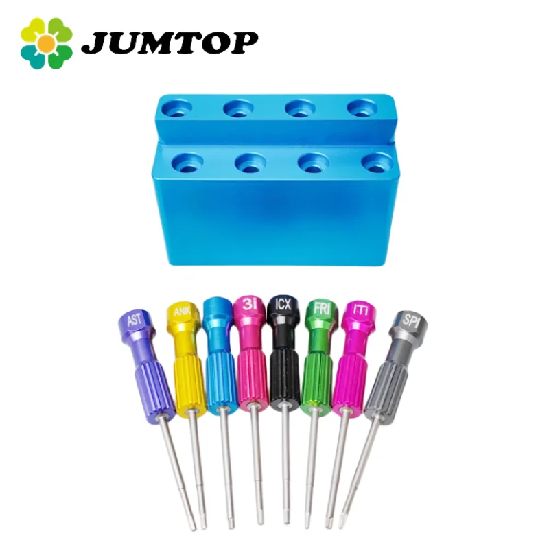 

JUMTOP Dental Stainless Steel Implant Screwdrivers Micro Screwdrivers Dentist Instrument with Holder