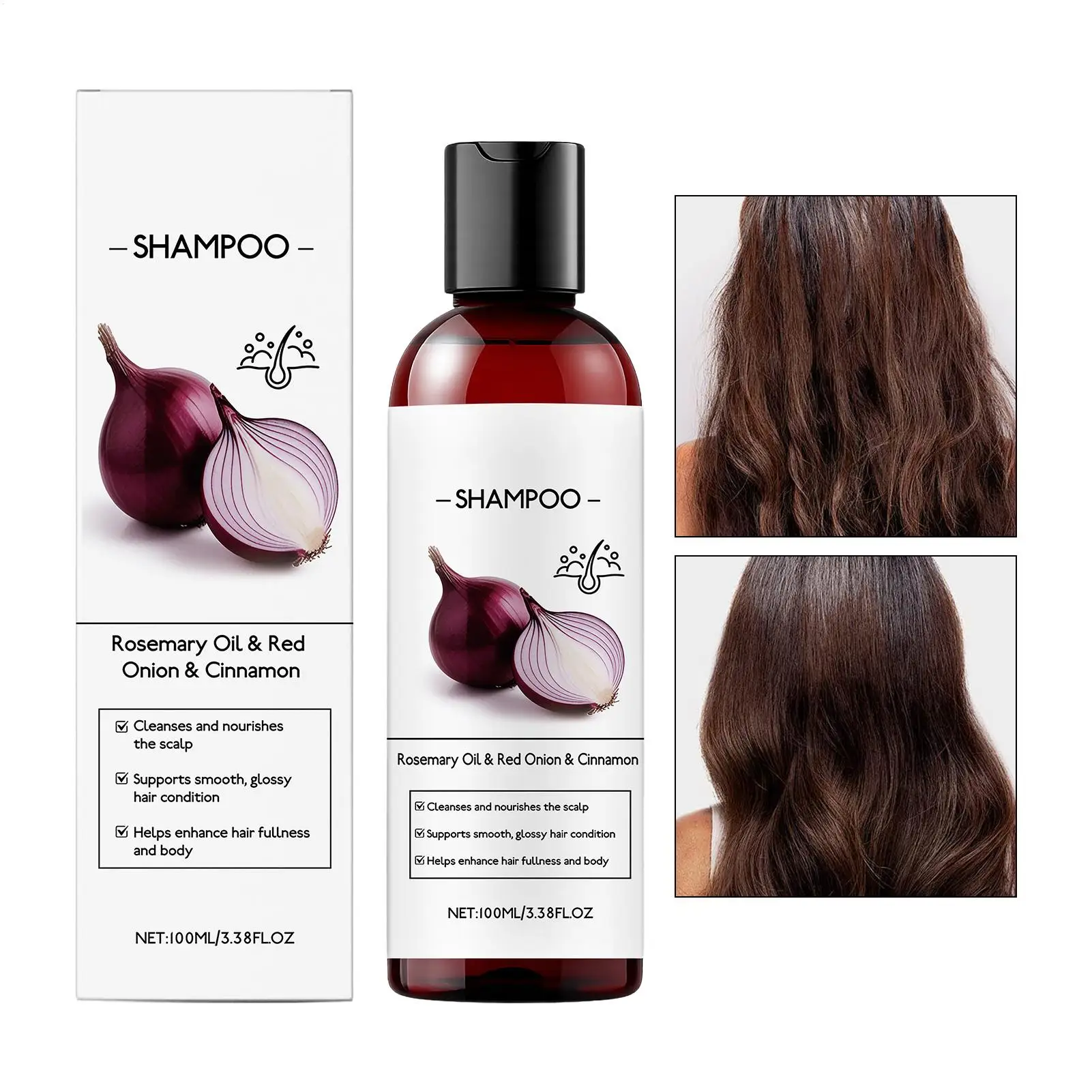 100ml Fast Hair Growth Rosemary Onion Shampoo Gentle Cleansing Nourish Scalp Refreshing Shampoo Oil Control Nourish Hair Care view 2