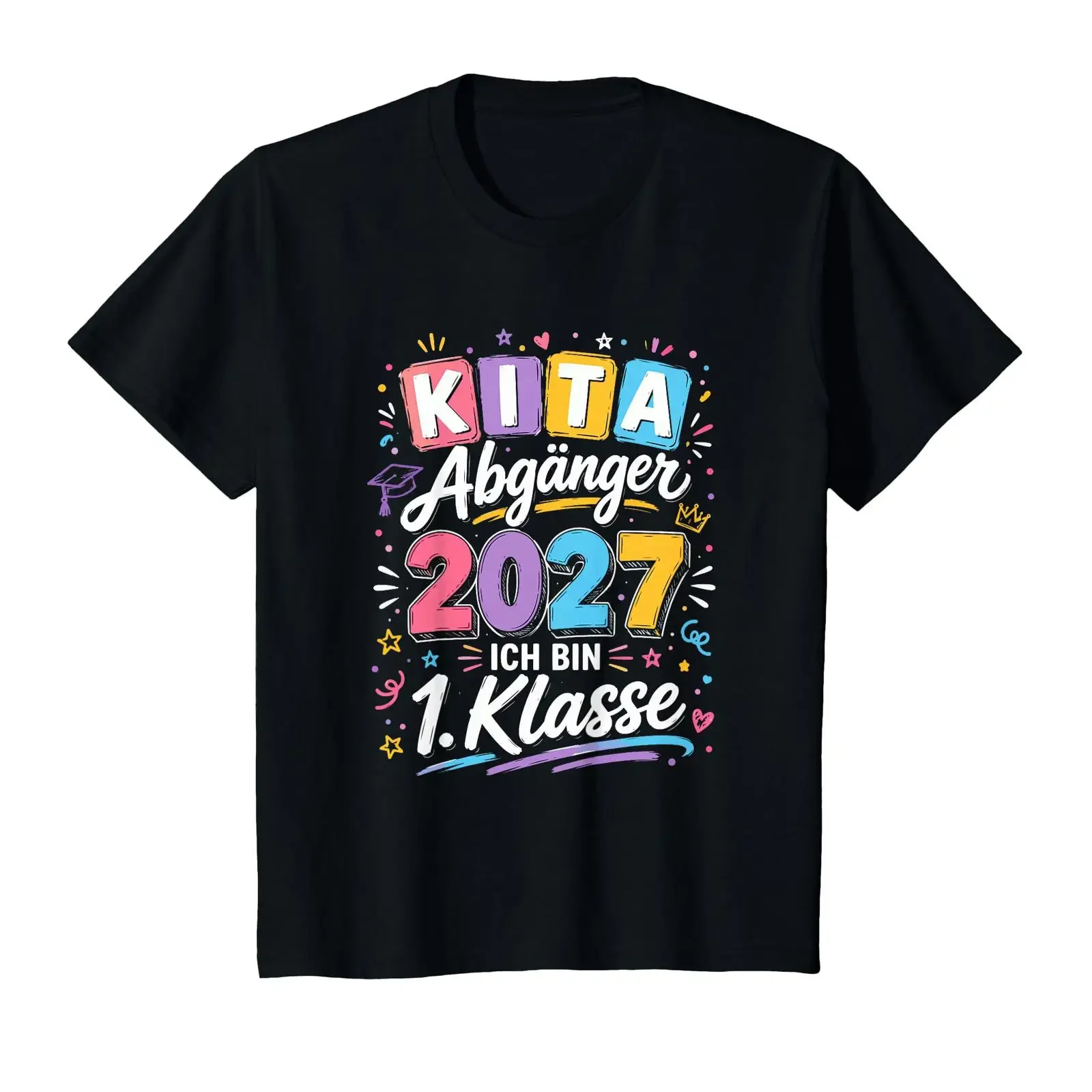 Kindergartenabsolventen 2027 Ich bin in der 1. Klasse, Schulbeginn, Abschluss, T-Shirt, Vintage, gewaschene Designerkleidung, Herren