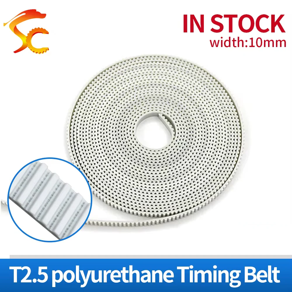 1Meters/lot T2.5 10mm Timing belt width 10mm PU openg belt for RepRap Prusa Mendel Huxley CNC Robotics