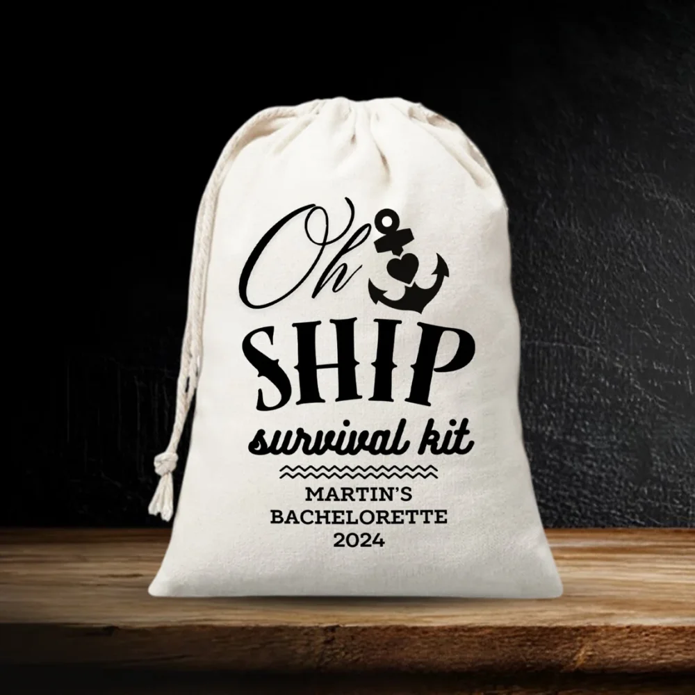 Custom Cruise Hangover Kit, Oh Ship Hangover Recovery Kit Bag, Nautical Theme Birthday Party Favor, Bachelorette Hangover Kit