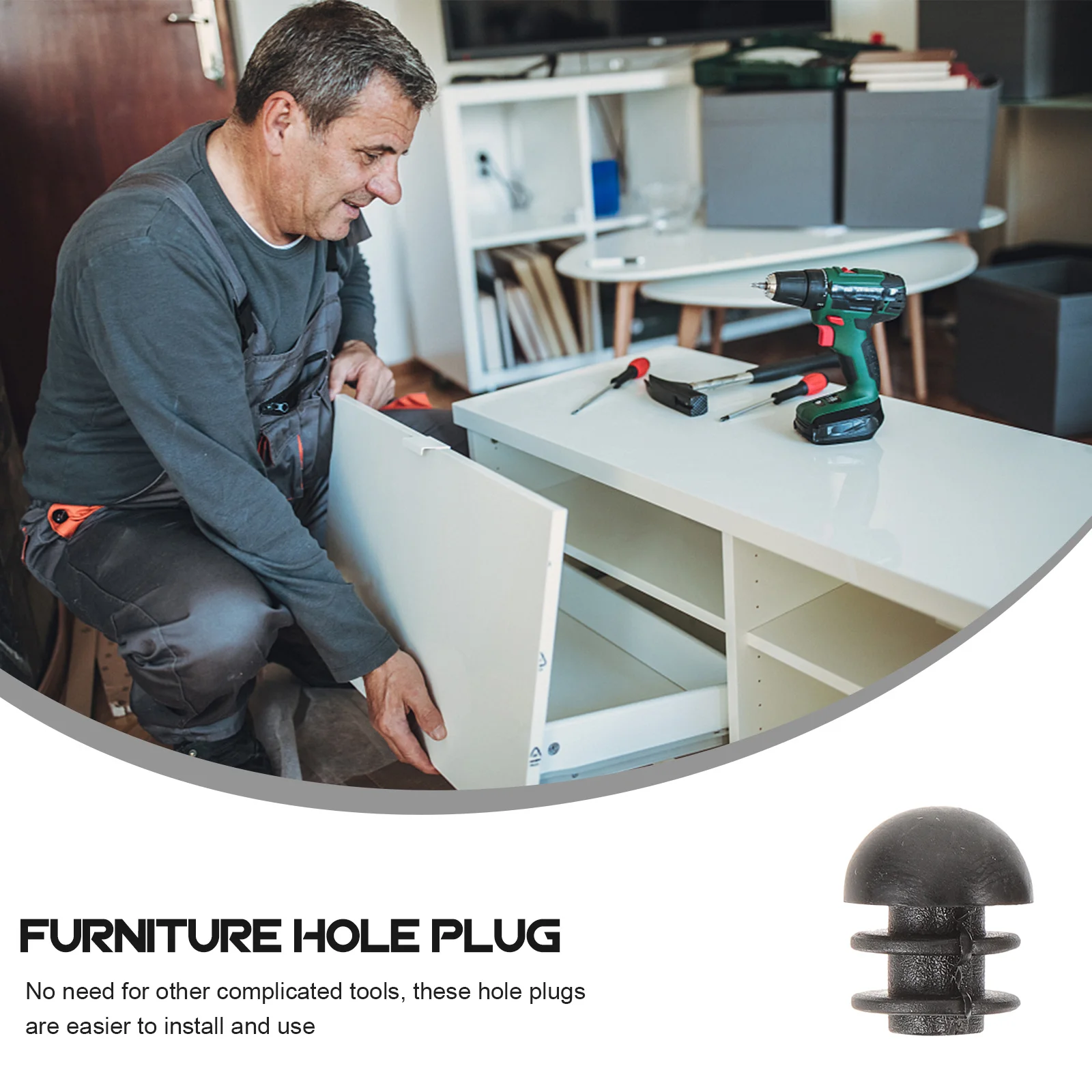 100Pcs 13mm Round Furniture Hole Plugs Decorative Wood Plugs for Cabinets Cupboards Easy to Use Long Lasting Durable