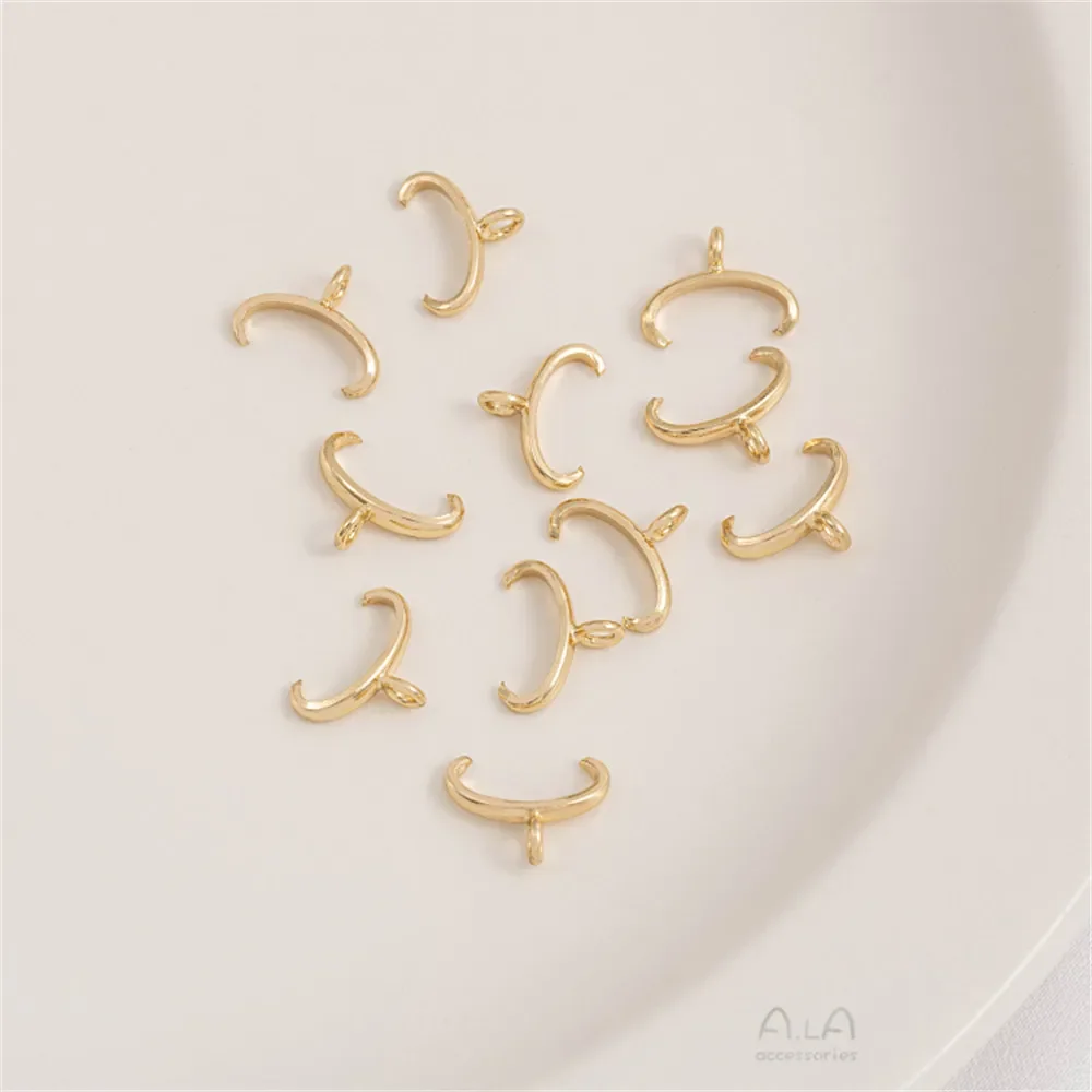 1 шт. 10x7,5 мм 14-каратное золото с покрытием, рог, бант, коготь, бусина, пряжка, семян дыни, ручная работа, сделай сам, подвесные ювелирные аксессуары, материал