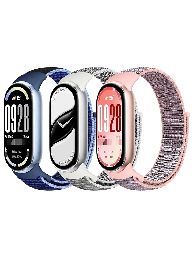 Correa para Mi Band 10 8 9 pulsera reloj de pulsera Correa Nylon Loop Correa de reloj deportivo de repuesto para xiaomi smart band 10 pulseras