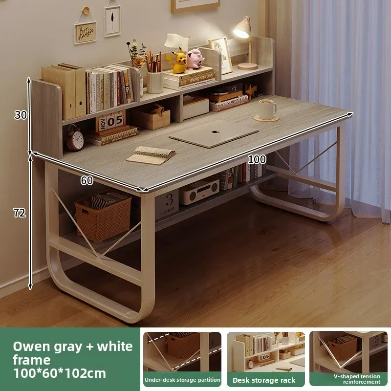 New model Desk bookshelf bedroom writing desk study simple desktop computer desk