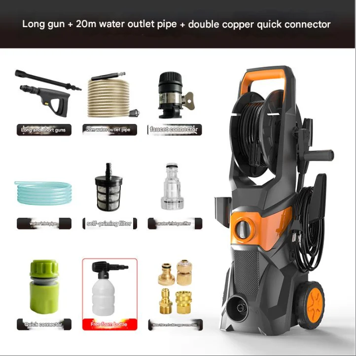 Portable Professional 3000PSI High Pressure Washer Durable 220V Industrial Engine Pump Motor Gear for New Car Wash Shop Water