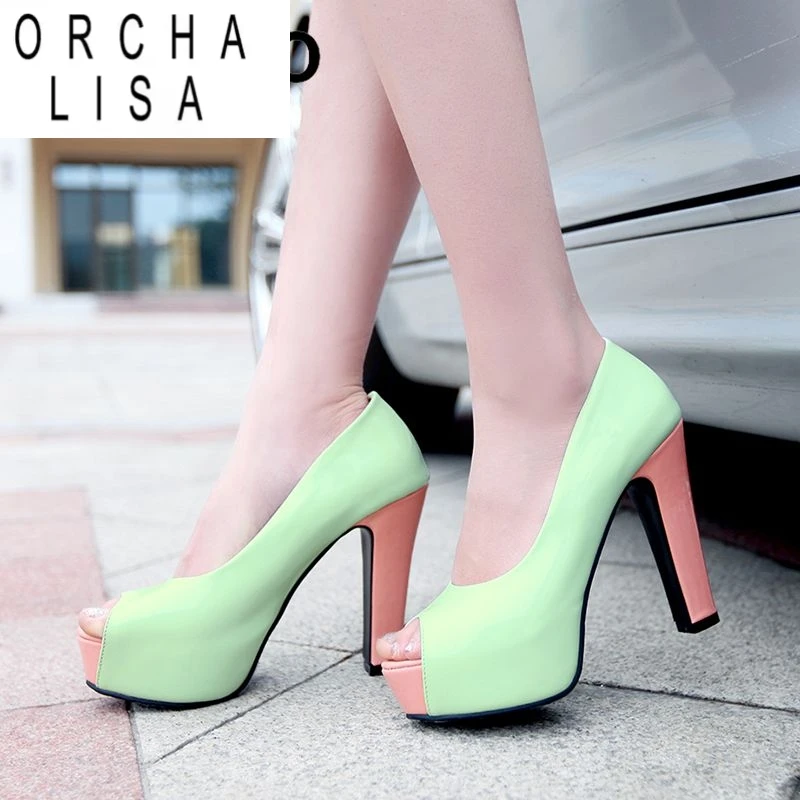 

ORCHA LISA Сексуальные женские сандалии с открытым носком на очень высоком каблуке 12 см на платформе 4 см без шнуровки смешанного цвета, большой размер 42 43 Туфли для вечеринок и свиданий