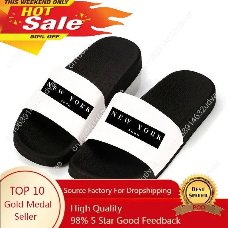 

Slipper For Woman 2023 Indoor Home Flip Flops New York Letter Women Sandals Bathroom Non-slip Slipper For Women Shoes Fashion