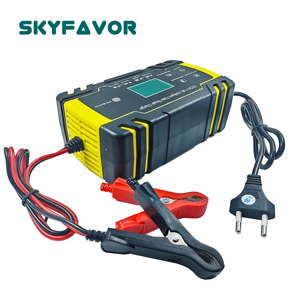 Universal 12V 24V Battery Charger 12V 24V 8A Automatic Motorcycle Car Battery Charger Pulse Repair Lead-Acid Battery Charger