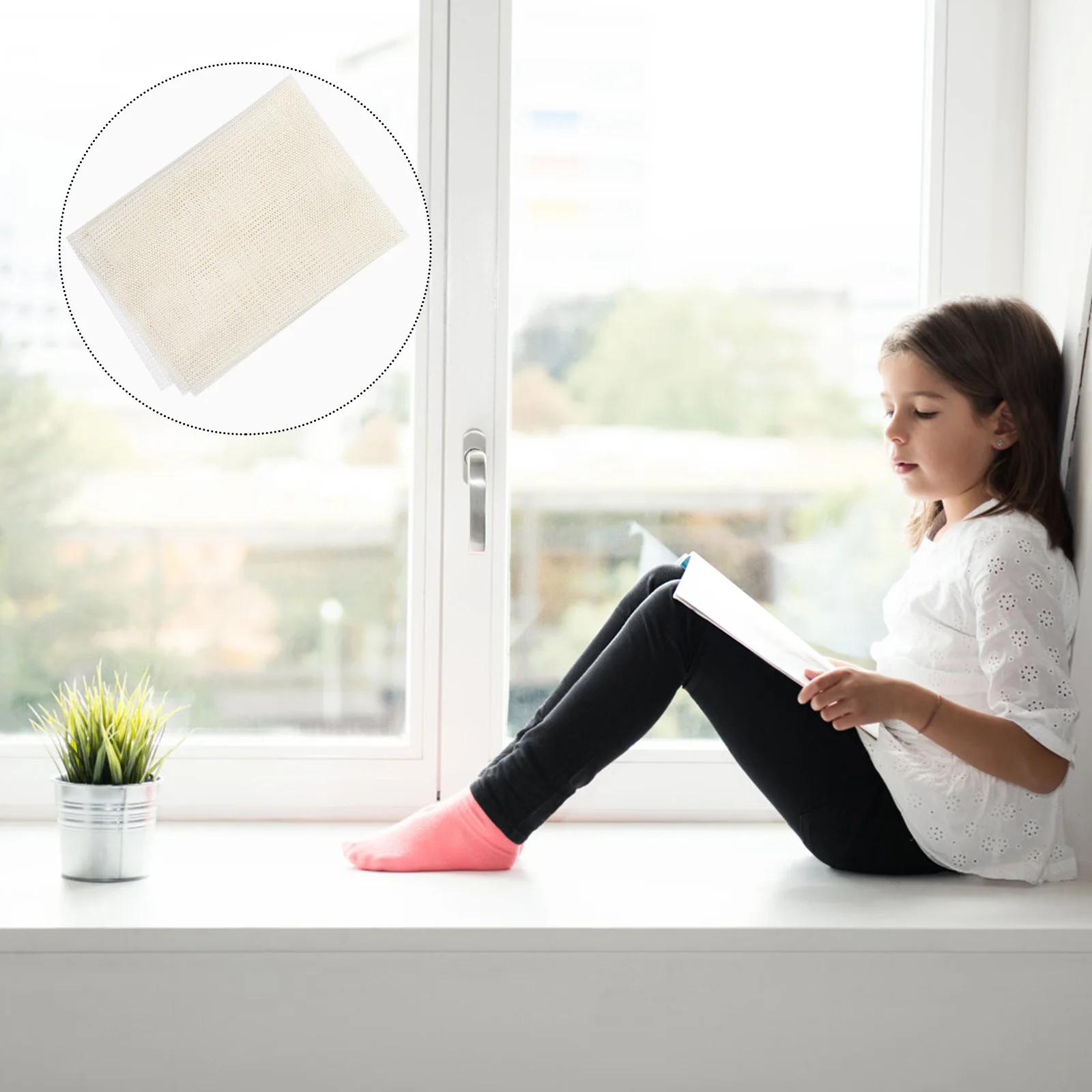 

2pcs Anti-Slip Pad Gripper 1 Set Beige Latex Rug Pads For Carpet Mat Cushioning Floor Protector Multi-Function Grip Home Utility