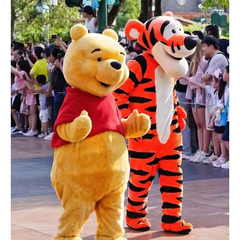 Disney Pooh Bear Mascot Costume Cartoon Character Winnie Bear Hilarious Cosplay Suit Advertising Carnival Party Fancy Dress