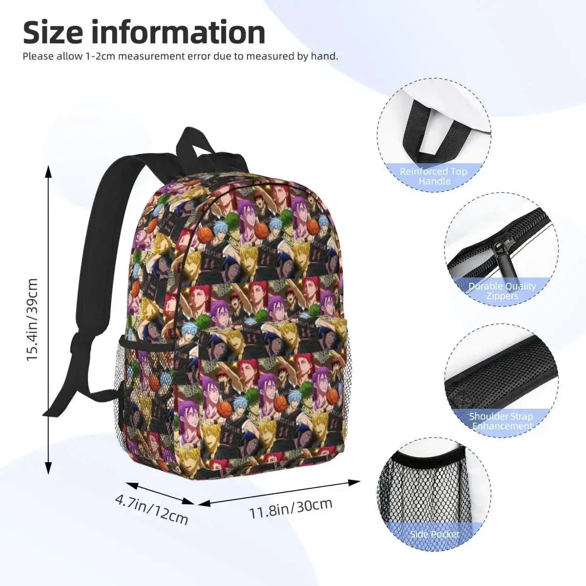Harajuku Basketball Kuroko No Basket Basuke Kaijo Backpack Student Boy Girl BookBag School Bag Laptop Shoulder Bag for Men Women