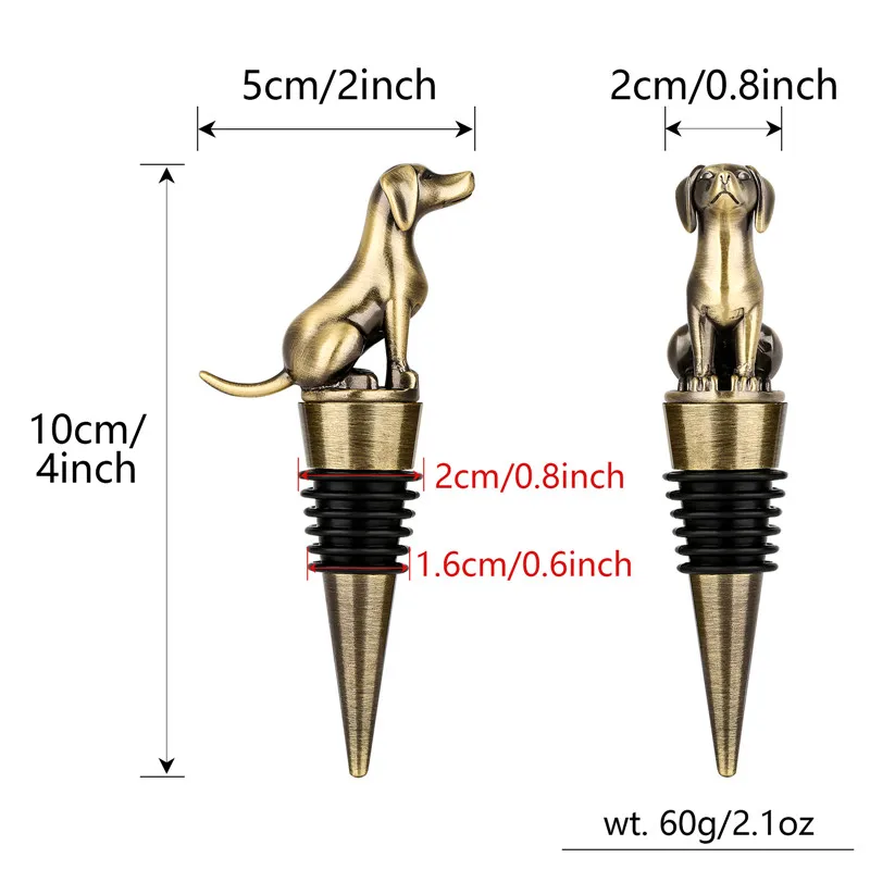 Schöne Haustier Labrador Retriever Form Wein Stopper Home Bar Dekoration Gadget Flaschenverschlüsse für Hochzeit Champagner Saver Geschenk