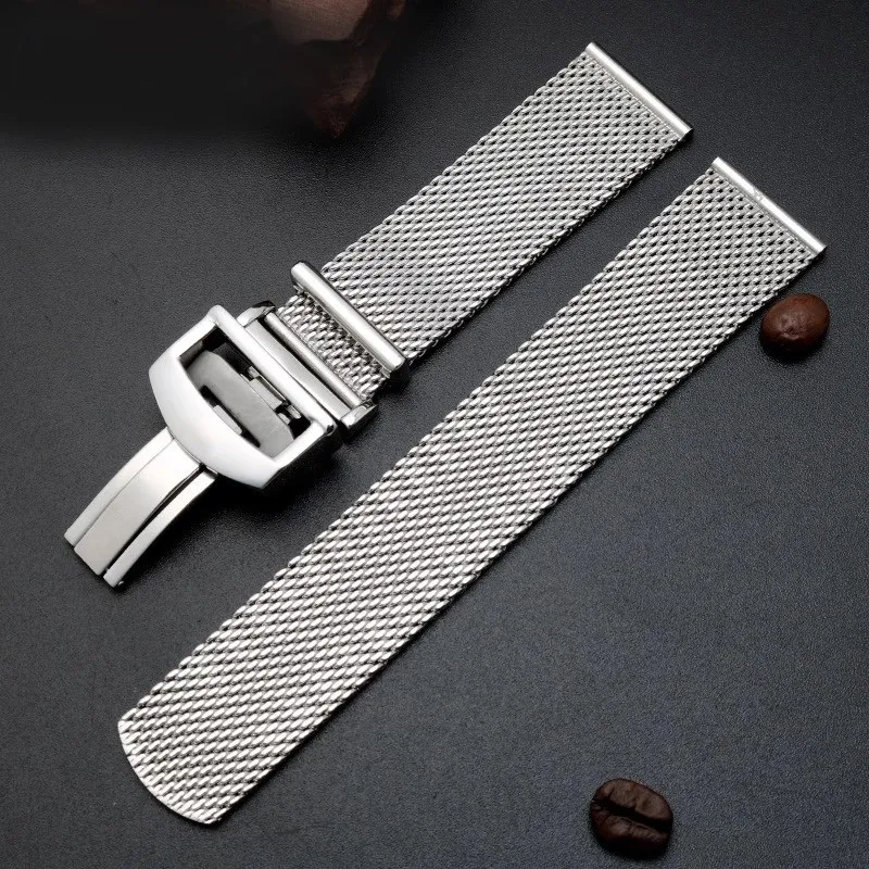 بديل لـ Universal Wave Fino Mesh Strap Milan Steel Strap Bay Fino356501 391033Steel Watch Chain 20mm 22mm