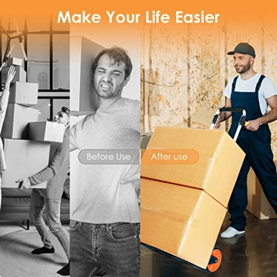 Aluminum Folding Hand Truck 309 lb Capacity with Swivel Handle and 7 Inch Wheels for Moving Warehousing Shopping Heavy Duty Uti view 4