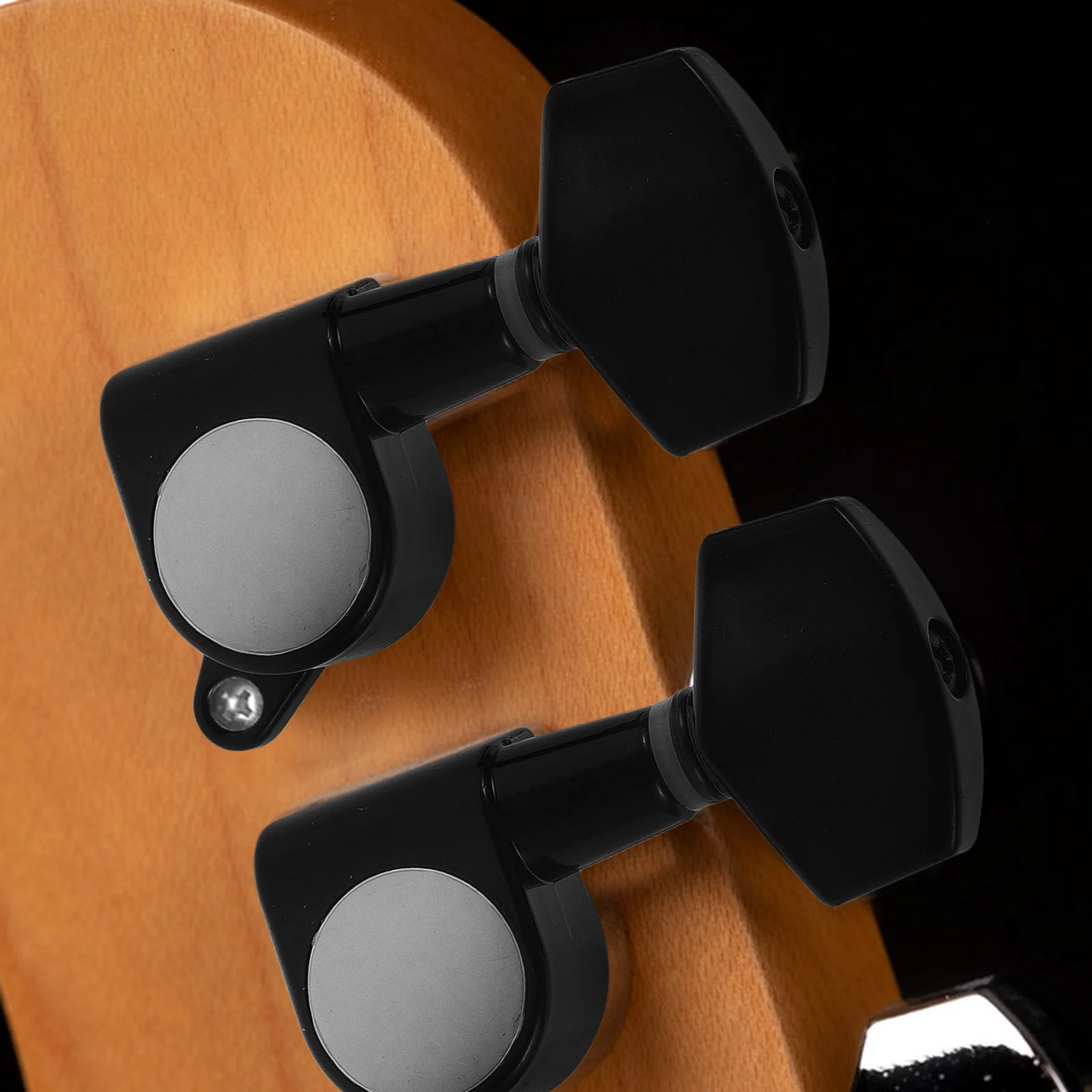 

6pcs Guitar Tuning Pegs Full Closed Black Large Handle For Acoustic Classical Guitar Precision Tuning Keys Replacement Parts