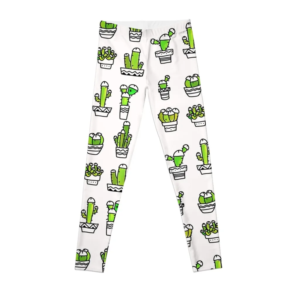 COCK PLANTS CACTUS GREEN WATERCOLOR Leggings for physical Women's high waist exercise clothing for Womens Leggings