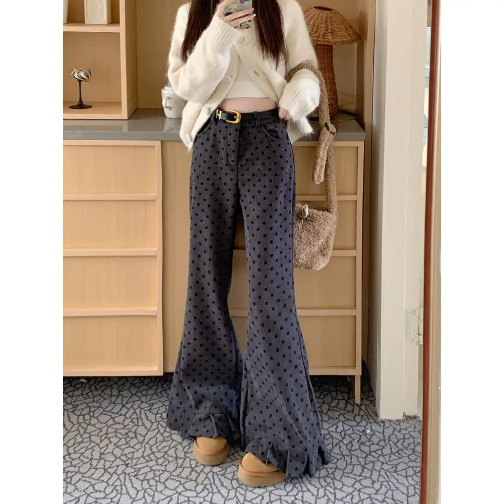 2025 Spring Casual Pants for Women High Waist Wide Leg Pants Drop Feel Pants