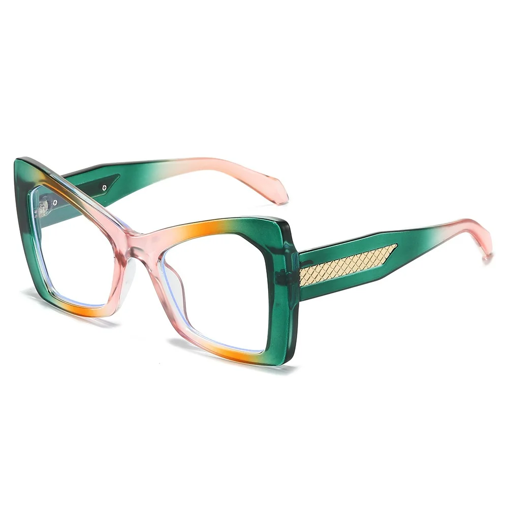 

New Blue Light Protection Cat Eye Women Glasses Two Color Stitching Design Prevent Mobile Computer Radiation Men Casual Glasses