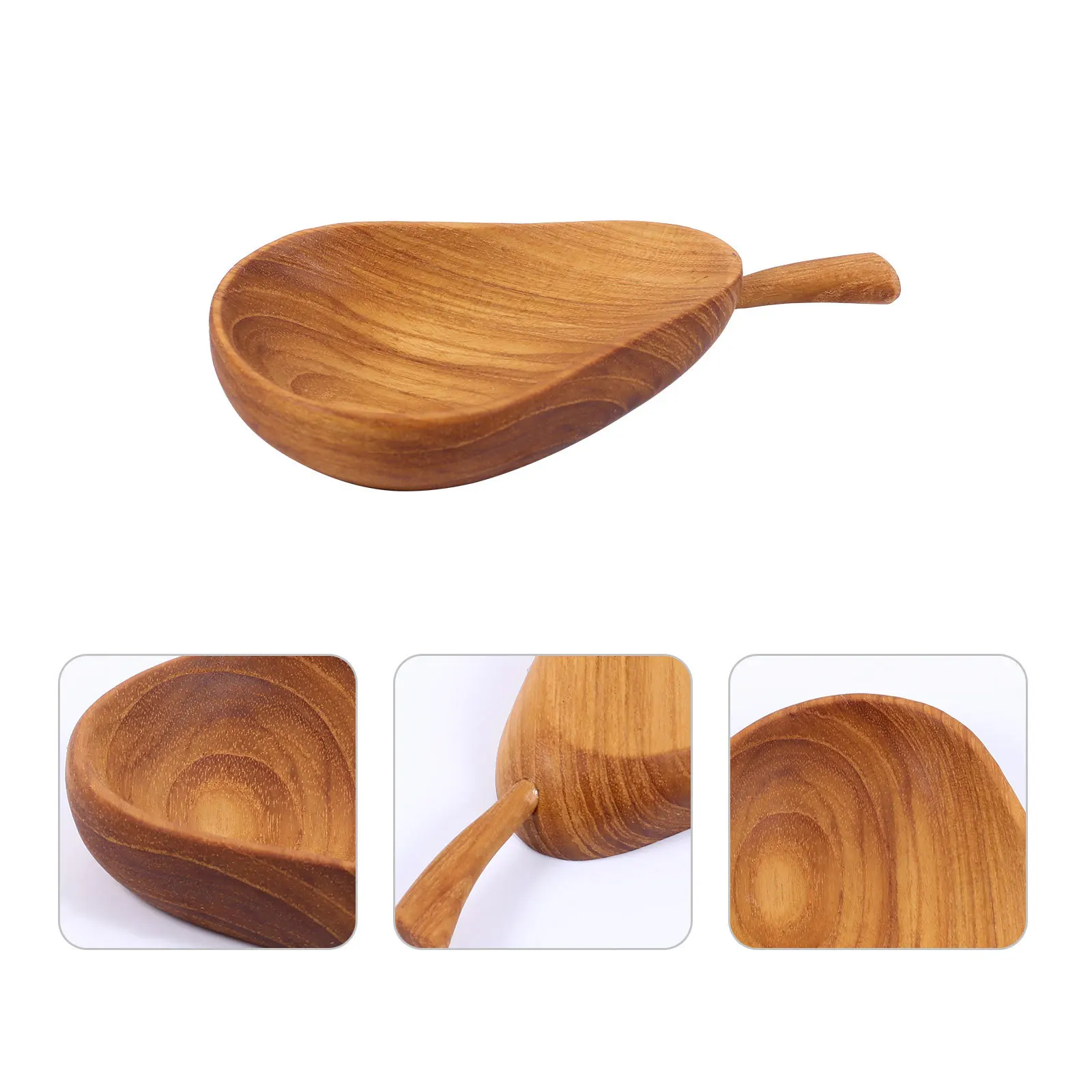 

Wooden Pear Shape Sauce Dish and Safe Small Saucer for Home Outdoor Seasoning Soy Sauce Dipping Bowl Small Saucer