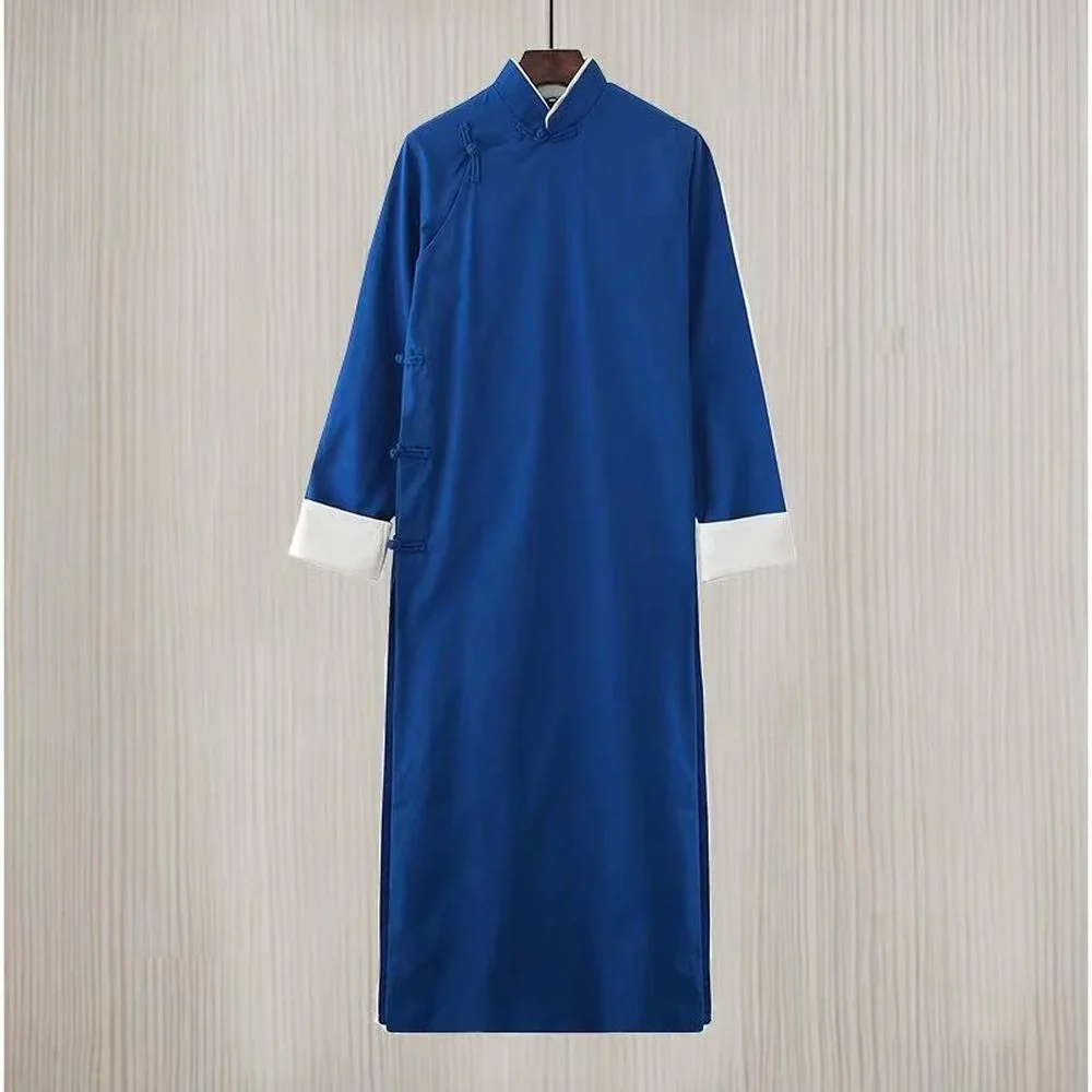 الرجال خندق معطف ربيع الخريف سترة طويلة معطف الكونغ فو Vintage النمط الصيني رداء طويل الطفل الكبار عبر الحديث ازياء