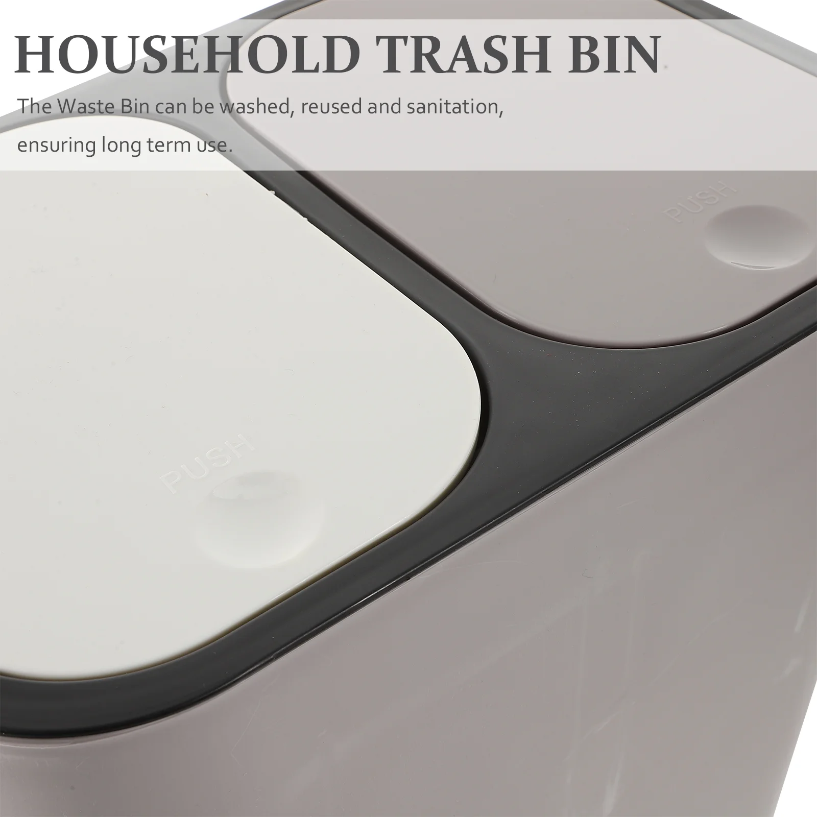 Sorting Trash Can with Lid Garbage Bin Waste Children's Room Pp Bucket Trashcan White Pedal Container