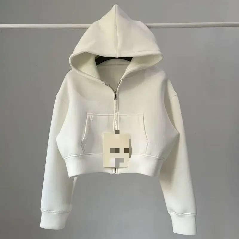 

New Women's 2025 Solid Color Spring Autumn Coat Short Female Casual Loose Joker Jacket Fashion Ladies College Hooded Overwear