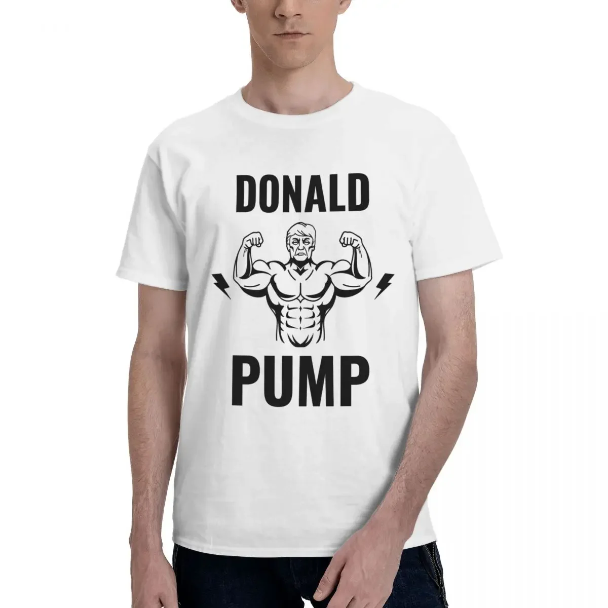 Donald Pump Gym Steroids Meme Funny Oversized Graphic T Shirt Idea Men Women Man Tee T-Shirt Y2K Short Sleeve Tops