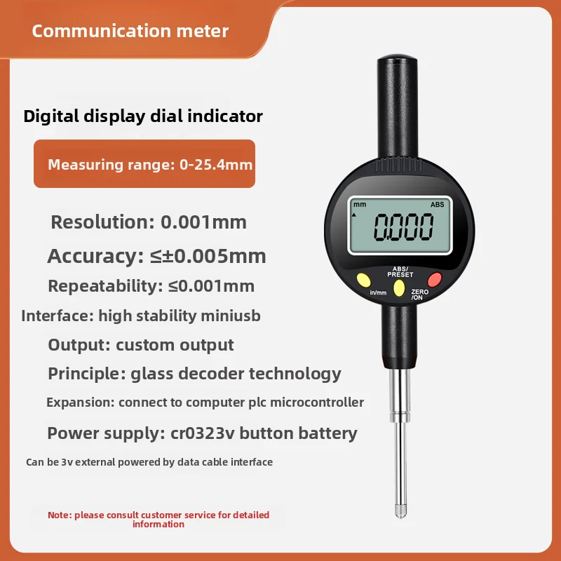 inch 0-100mm Digital Dial Indicator gauge high precision Resolution 0.001mm thousandth height depth 0-12.7mm mm Detector inner