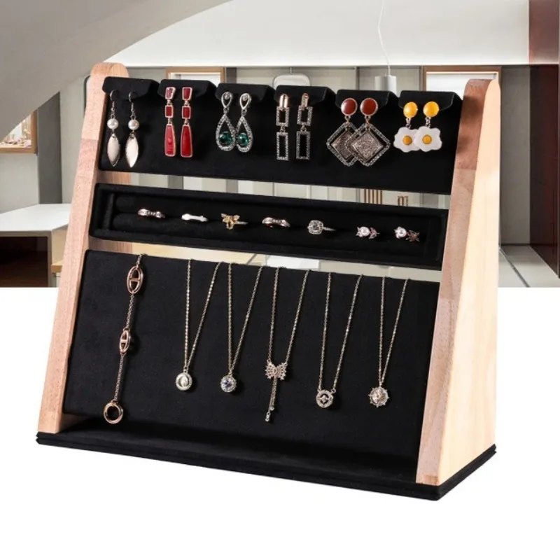 

Стойка-органайзер для ювелирных изделий, бархатная подставка для ювелирных изделий, большие серьги, кольца, полка для хранения, брелок, браслет, держатель для ожерелья