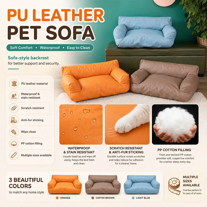 Waterproof Dog Bed Oxford Pet Cushion for All Seasons Thickened Memory Foam Filling Bite-resistant Pet Mat Pet Supplies 강아지 방석