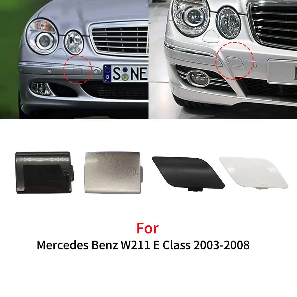 Car Front Bumper Tow Hook Cover Cap Silver For Mercedes Benz E Class W211 2003-2006 E260 E300 E350 E400 2118850026 2118851022