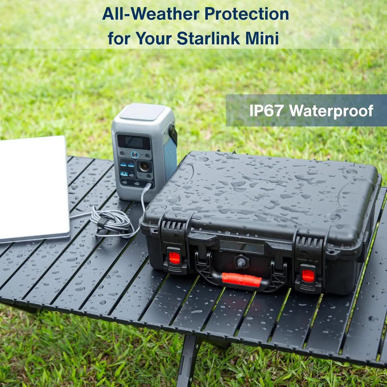 حافظة صغيرة مقاومة للماء من Starlink مع منفذ شحن، هيكل صلب مبطن بالرغوة، مزلاج آمن، محمول للسفر #5