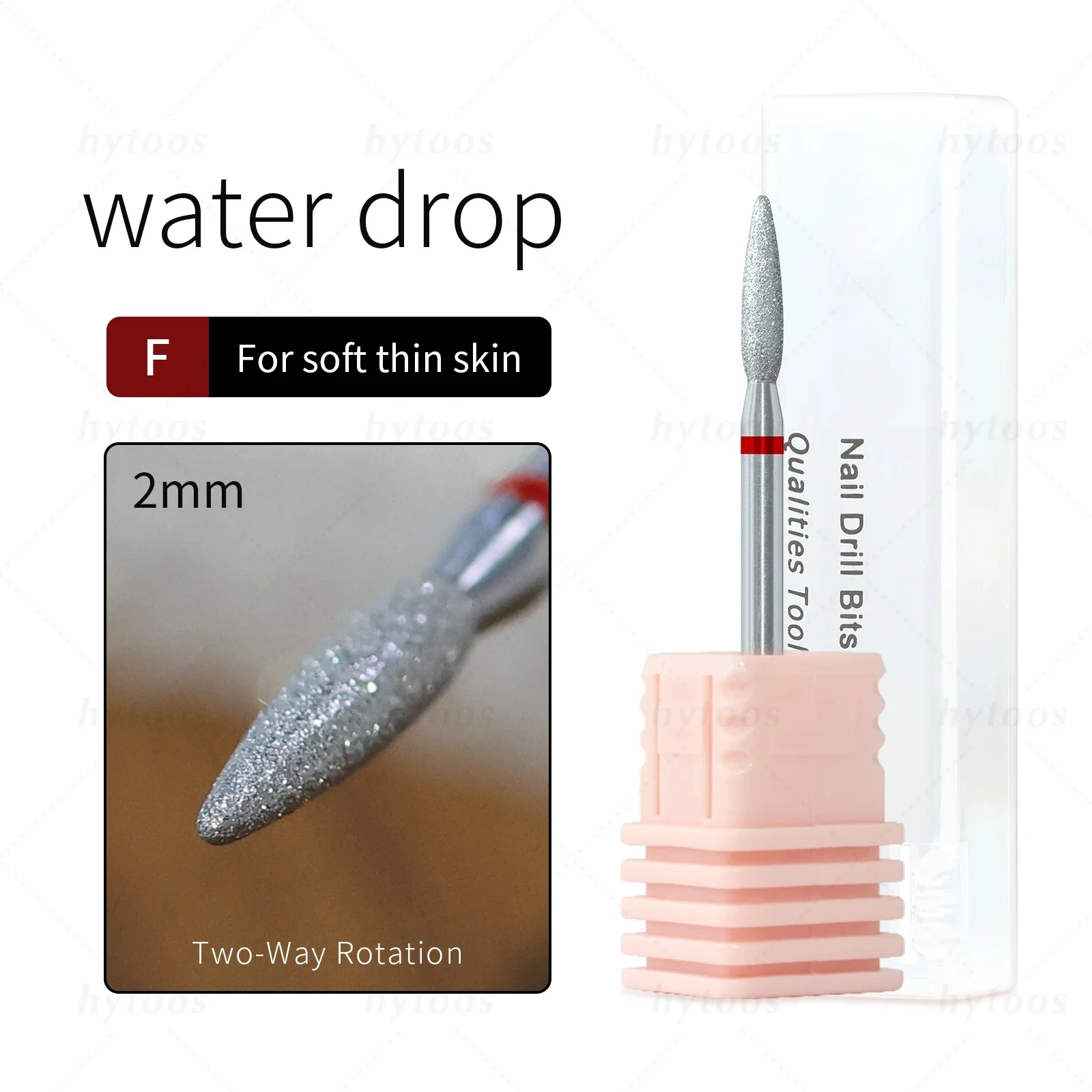 クロムダイヤモンドネイルドリルビット、鈍端プロ仕様ロシア式キューティクルビット、ドリル用、角質除去、ネイル前処理ツール