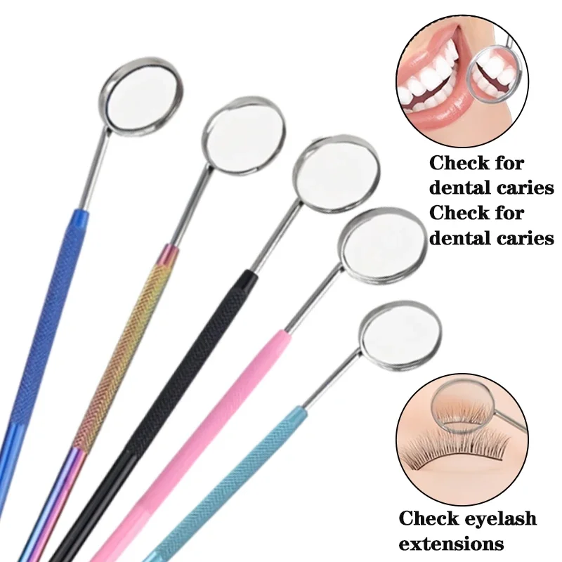 1/5pcs Teeth Cleaning Oral Check Makeup Mirrors Eyelash Extension Magnifying Inspection Mirror Lash Lifting Round Beauty Tool