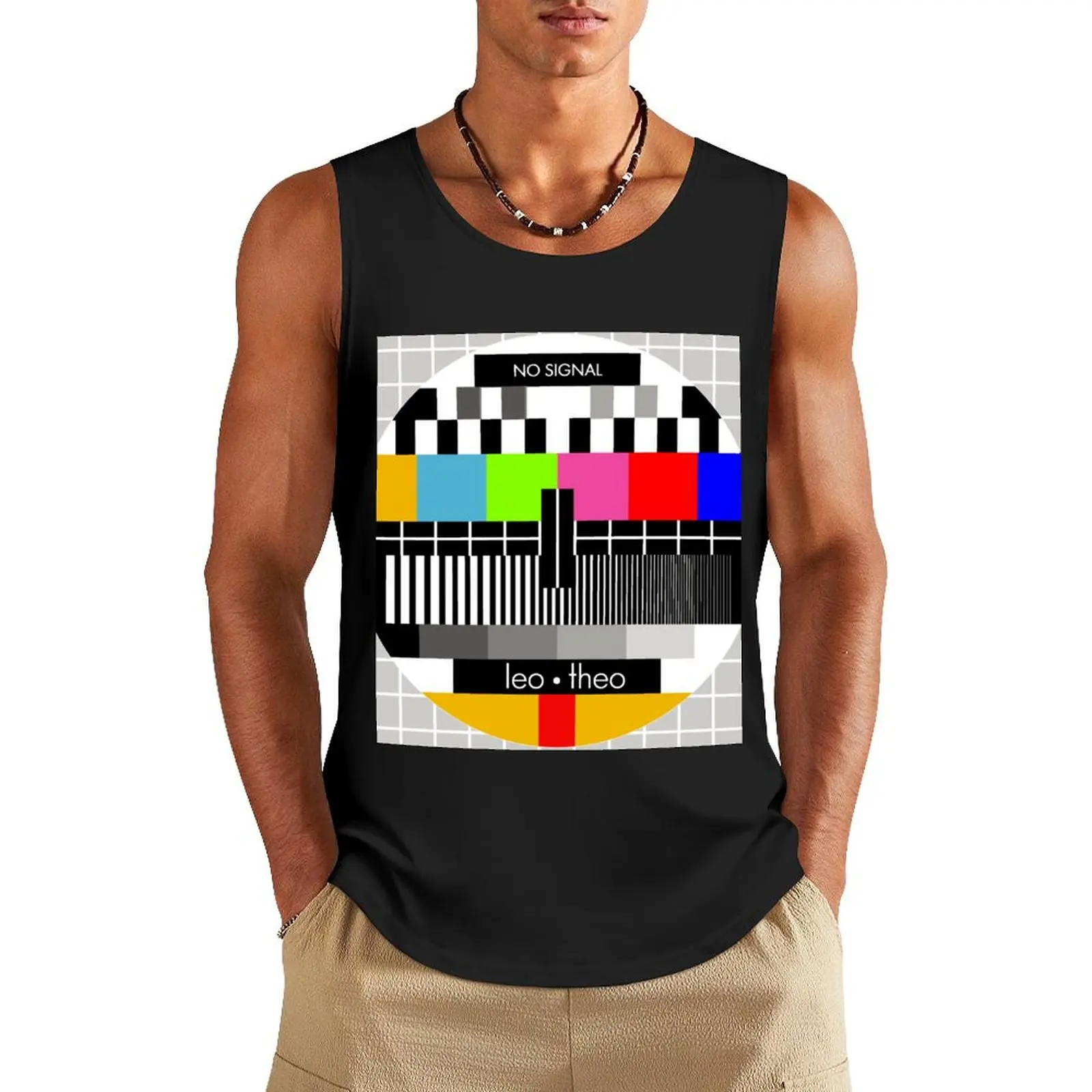 

Testival No Signal Tv Test Screen Tank Top mens gym clothes gym men bodybuilding t-shirt