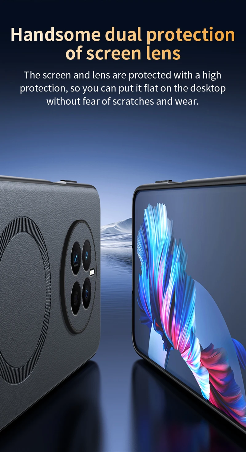 Für Huawei Mate 50: Magnetische Schutzhülle aus Leder, hochwertige Anti-Fingerabdruck- und rutschfeste PC+TPU-Hülle. – Detail 16