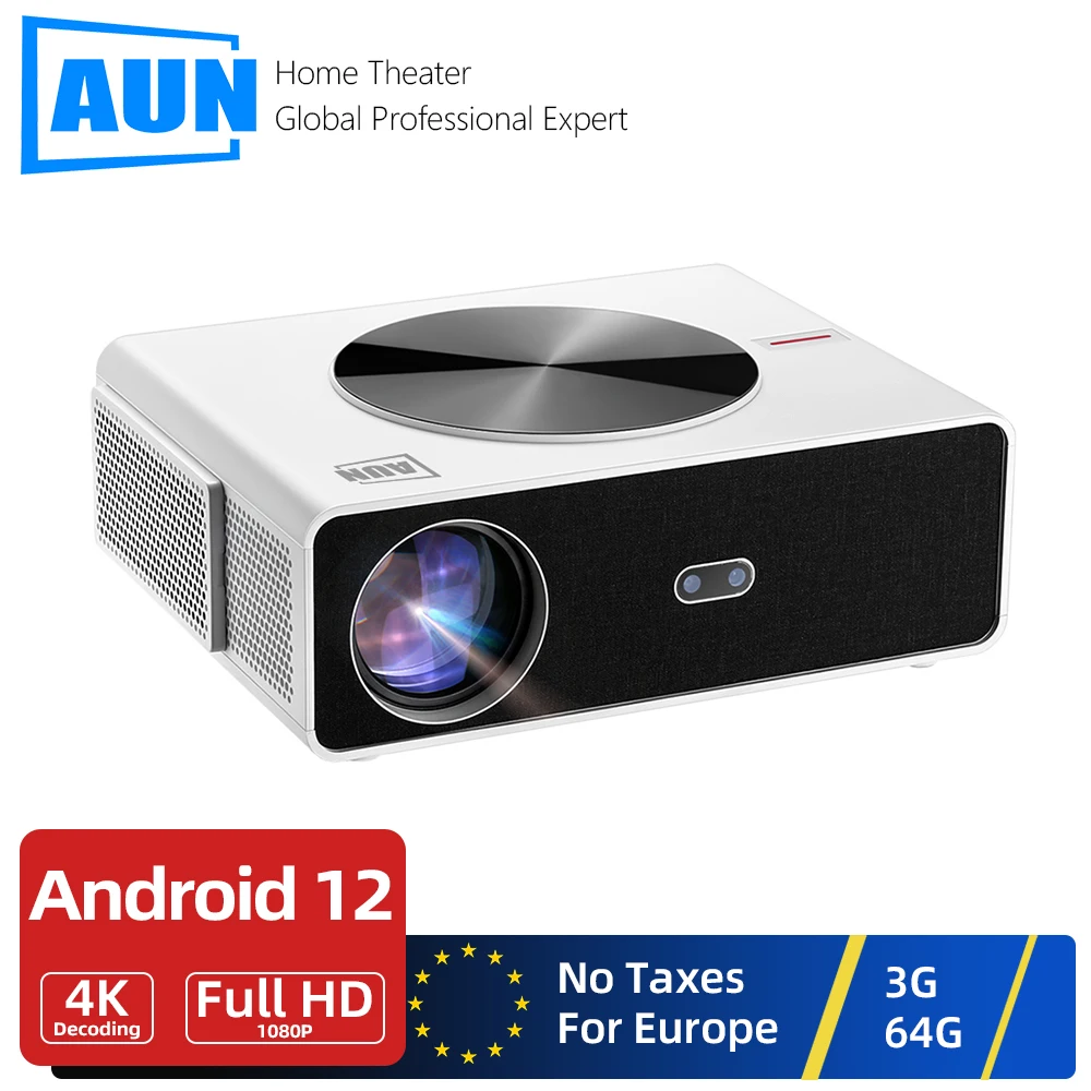 

AUN Full HD Projector High Performance Android TV 4K Movie Theater 3D Electric Auto Focus 200 inch Home Cinema WIFI AKEY7 MAX