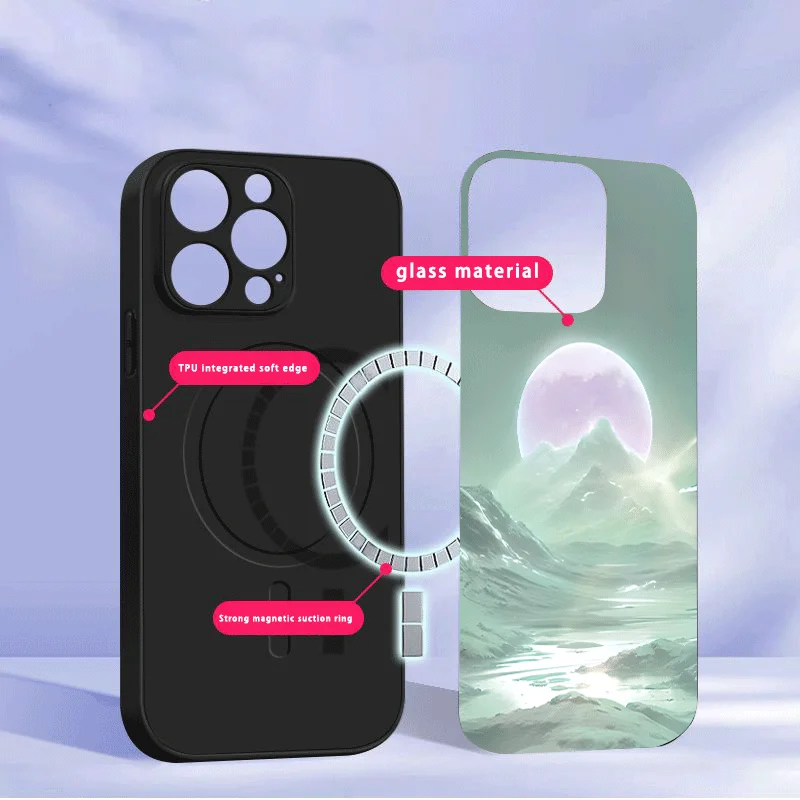 The alien star of color Suitable For iPhone 16 17 Pro Max 15 Pro 14 13 Plus 12mini 11 Air 17Pro 16 E magnetism Glass Phone Case