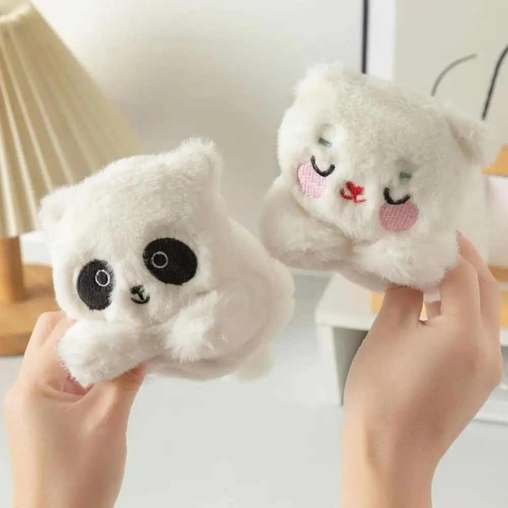 

Animal Doll Kitten Plush Pencil Case Large Capacity Cute Design Panda Plush Pen Bag Zipper Closure Soft Touch