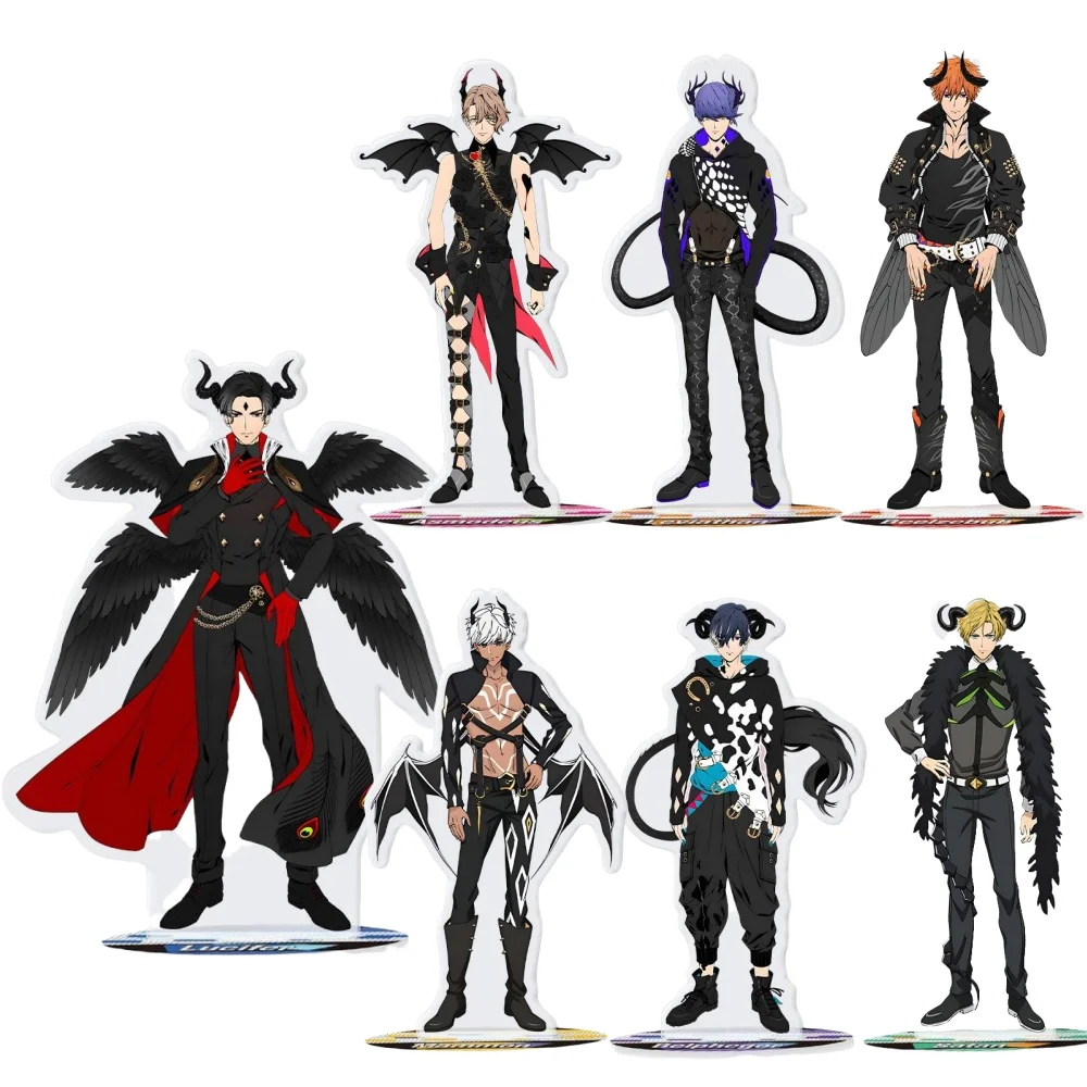 Guo Xiao Luo Anime Peripheral Store Obey Me! Asmodeus Lucifer Mammon Leviathan Satan HD Characters Acrylic Stand Desktop Decor