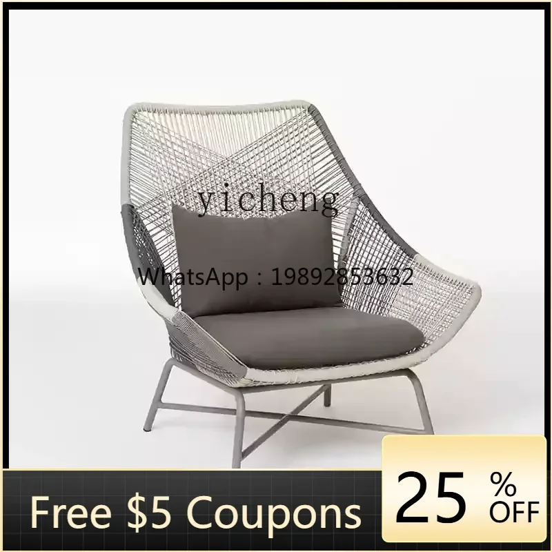 U7 outdoor rattan sofa courtyard sun room outdoor waterproof and sunscreen leisure single chair coffee table three-piece