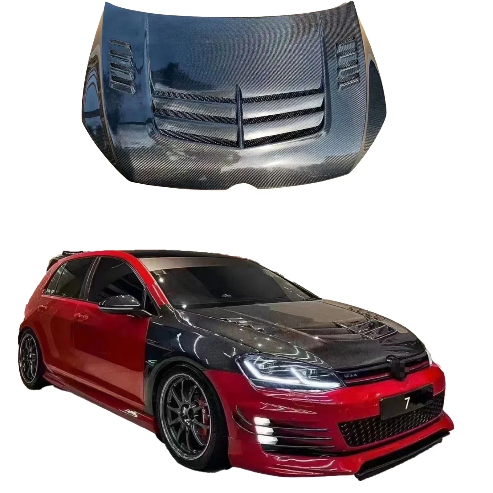 Vari Style Carbon Fiber Hood For Volkswagen VW Golf 7 Carbon Fiber Hood Front Engine Hood Bonnet VW Golf 7 7.5 MK7 gti 2014-2020