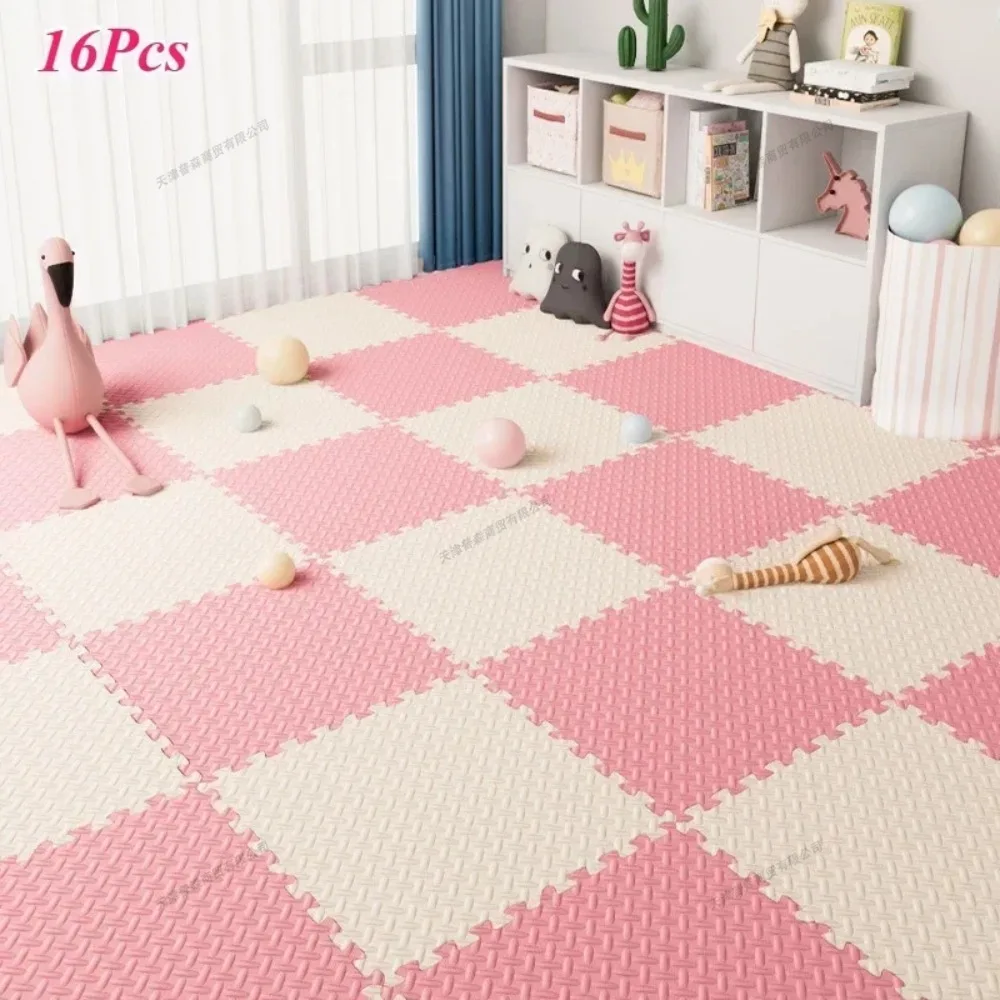 16Pcs Baby Play Mat Children Safety Soft EVA Foam Non-slip Waterproof Mat Reusable and Washable Baby Mat for Bedroom Living Room